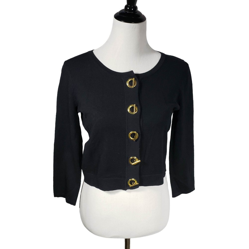 Spense Women's size Small Black & Gold Short Sweater NWT